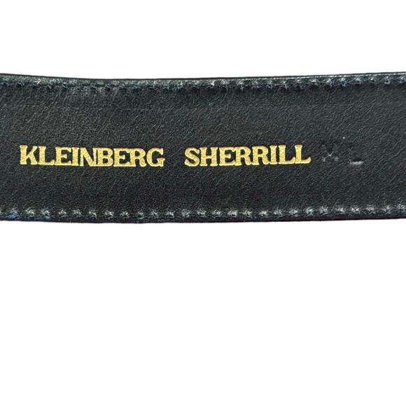 KLEINBERG SHERRILL Gold Tone Buckle with Black Snake Pattern Strap- Medium Large main image 12